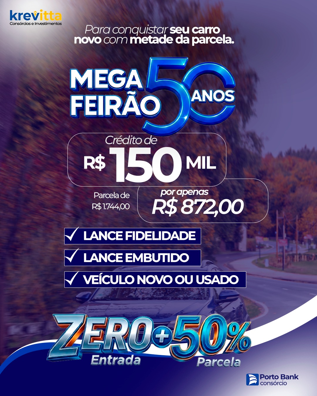 Mega Feirão de automóveis: crédito de 150 mil com parcela de R$ 872,00